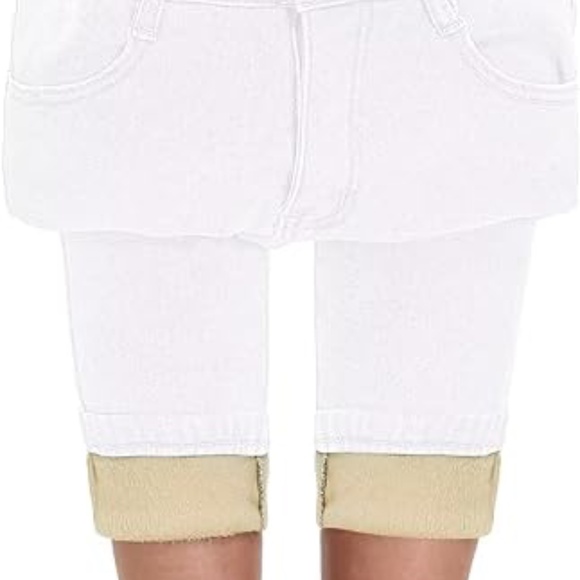 NWOT KDF Womens White Fleece Lined Jeans - Picture 3 of 5